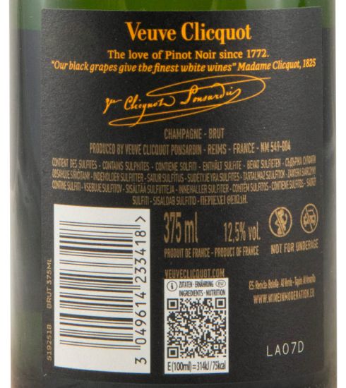 Champagne Veuve Clicquot Ponsardin Brut 37.5cl