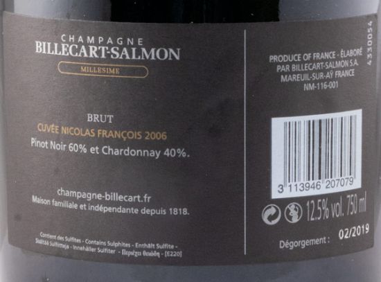 2006 Champagne Billecart-Salmon Nicolas François Cuvée Brut