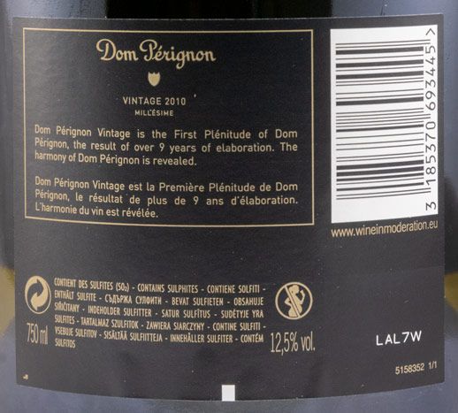 2010 Champagne Dom Pérignon Bruto
