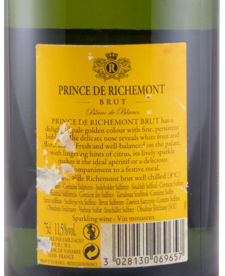 Champagne Prince de Richemont Blanc de Blancs Bruto