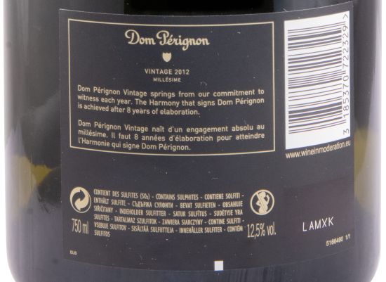 2012 Champagne Dom Pérignon Bruto c/Estojo