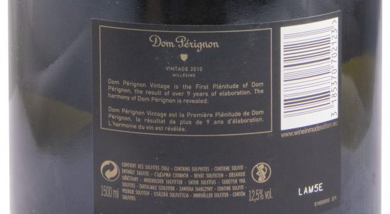 2010 Champagne Moët & Chandon Dom Pérignon Bruto 1,5L