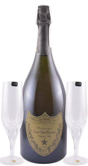 1985 Champagne Dom Pérignon Vintage Brut w/2 Glasses