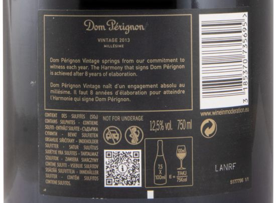 2013 Champagne Dom Pérignon Bruto