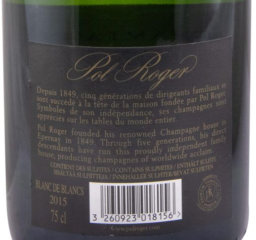 2015 Champagne Pol Roger Blanc de Blancs Bruto