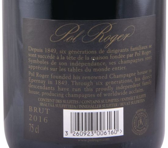 2016 Champagne Pol Roger Vintage Bruto