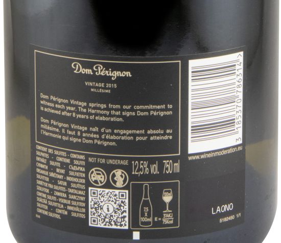 2015 Champagne Dom Pérignon Bruto (com estojo)