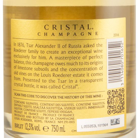 2016 Champagne Louis Roederer Cristal Brut