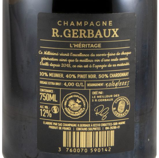 2018 Champagne R. Gerbaux L'Heritage Millésimé Extra Bruto