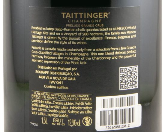 Champagne Taittinger Prélude Grands Crus Bruto 1,5L