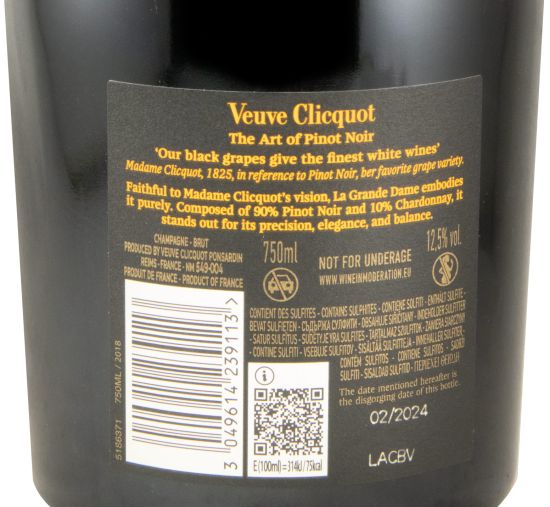 2018 Champagne Veuve Clicquot La Grand Dame Bruto