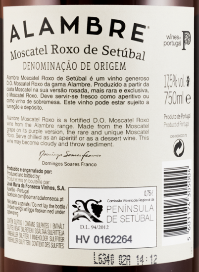 2011 Moscatel Roxo de Setúbal José Maria da Fonseca Alambre