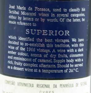 1966 Moscatel de Setúbal José Maria da Fonseca Superior 50cl