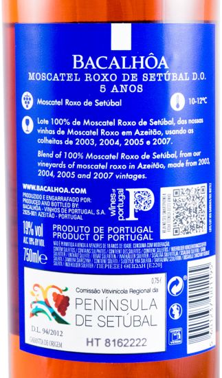 Moscatel Roxo de Setúbal Bacalhôa 5 anos