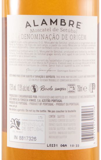 2017 Moscatel de Setúbal José Maria da Fonseca Alambre