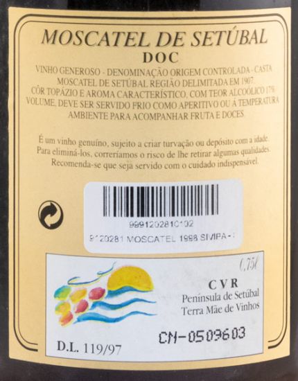 1998 Moscatel de Setúbal Sociedade Vinícola de Palmela