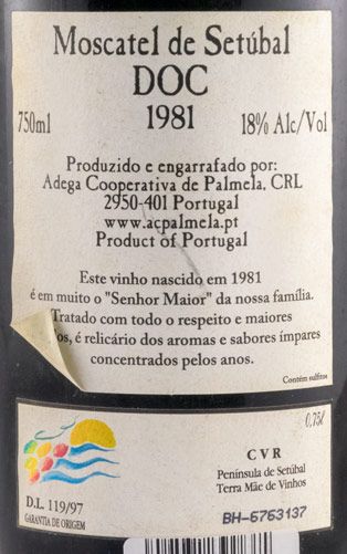 1981 Moscatel de Setúbal Adega Cooperativa de Palmela