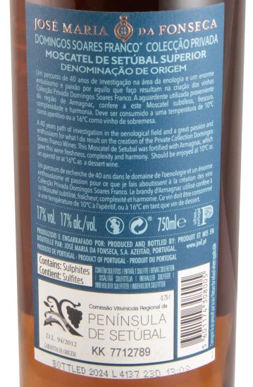 2007 Moscatel de Setúbal José Maria da Fonseca DSF Armagnac Colecção Privada Limited Edition