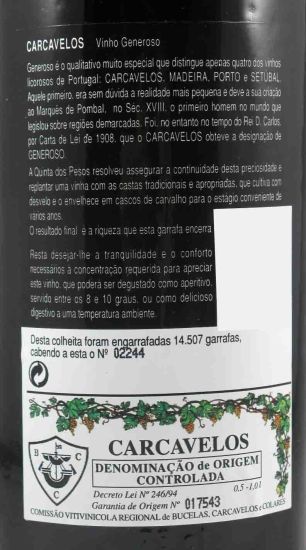 1989 Carcavelos Quinta dos Pesos