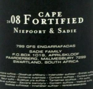 2008 Niepoort & Sadie Family Cape Fortified 37.5cl
