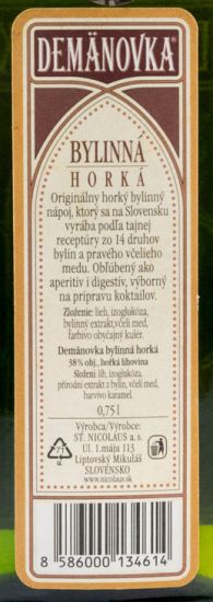 Bitter St. Nicolaus Demänovka 75cl