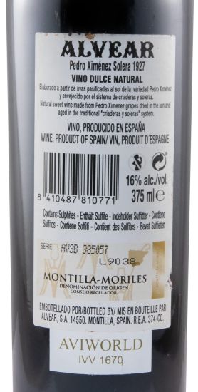 1927 Alvear Pedro Ximenez Solera 37,5cl