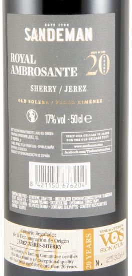 Jerez Sandeman Royal Ambrosante Pedro Ximénez 20 years 50cl