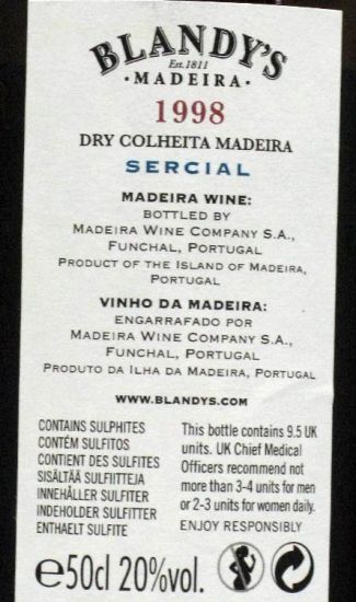 1998 Madeira Blandy's Sercial 50cl