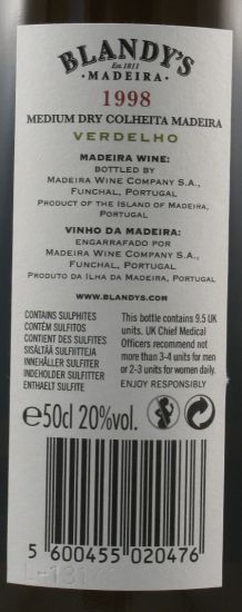 1998 Madeira Blandy's Verdelho 50cl