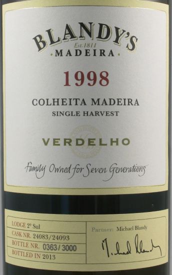 1998 Madeira Blandy's Verdelho 50cl
