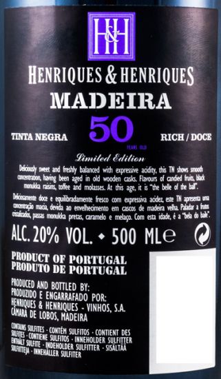 Madeira Henriques & Henriques Tinta Negra 50 years 50cl