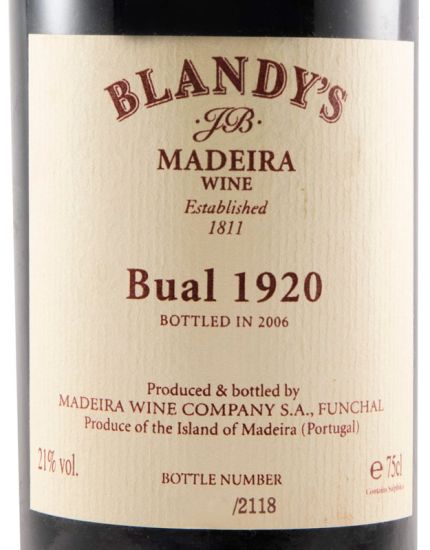 1920 Madeira Blandy's Bual
