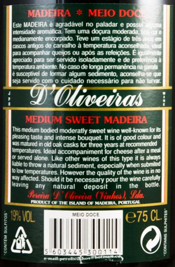 Madeira D'Oliveiras Meio Doce 3 anos