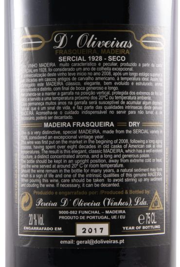 1928 Madeira D'Oliveiras Sercial