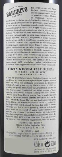 1997 Madeira Barbeito Single Cask 114 B+E Colheita 50cl