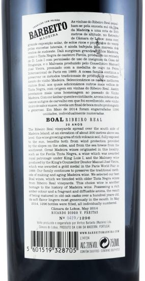 Madeira Barbeito Ribeiro Real Boal 20 years