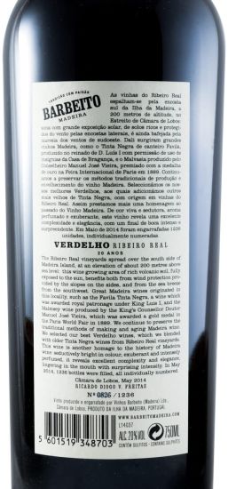 Madeira Barbeito Ribeiro Real Verdelho 20 years