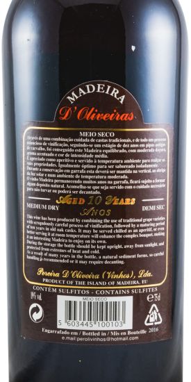 Madeira D'Oliveiras Meio Seco 10 years