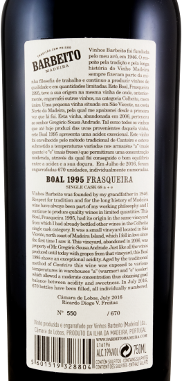 1995 Madeira Barbeito Boal Frasqueira