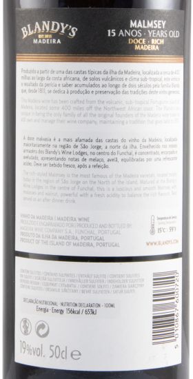 Madeira Blandy's Malmsey 15 anos 50cl