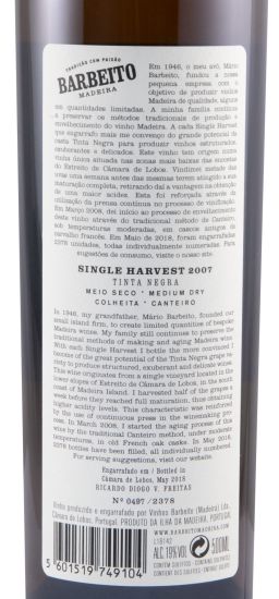 2007 Madeira Barbeito Tinta Negra Colheita 50cl