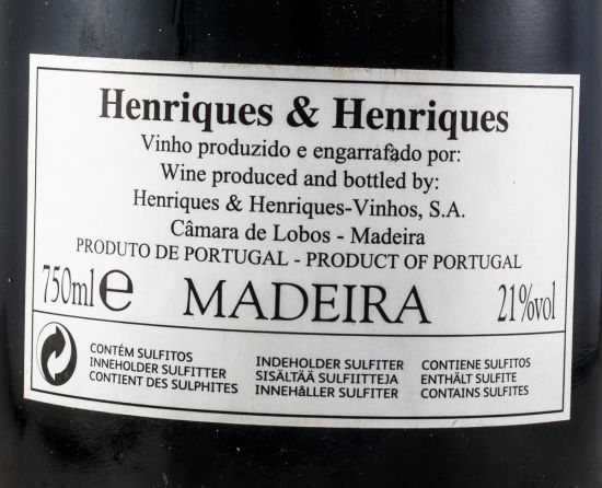 1934 Madeira Henriques & Henriques Verdelho Vintage