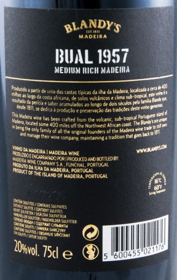 1957 Madeira Blandy's Bual Vintage