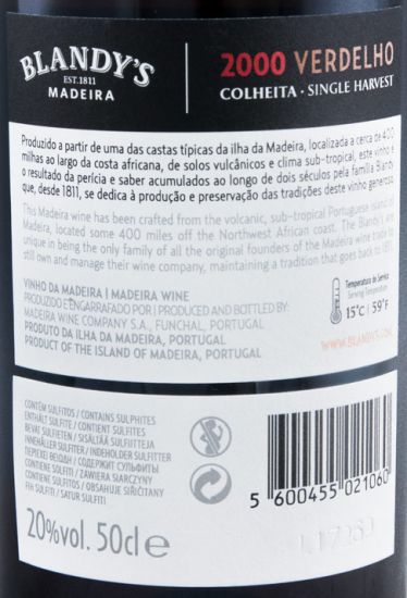 2000 Madeira Blandy's Verdelho 50cl