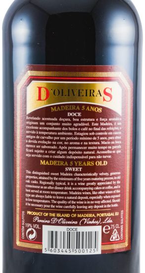 Madeira D'Oliveiras Doce 5 anos