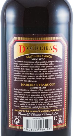 Madeira D'Oliveiras Meio Seco 5 years