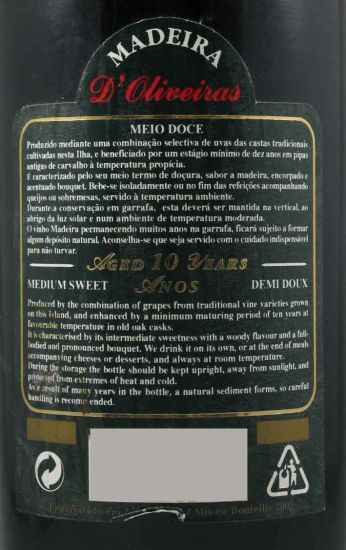 Madeira D'Oliveiras Medium Rich10 years