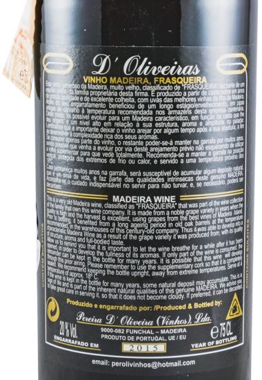 1989 Madeira D'Oliveiras Malvasia