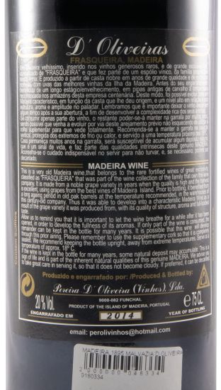 1895 Madeira D'Oliveiras Malvazia