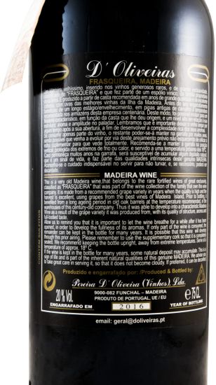 1907 Madeira D'Oliveiras Malvazia